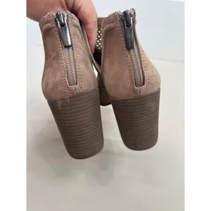 Vince Camuto Katnina Heels Size 9M Brown PeepToe Bootie Chunky Mesh Zipper Chic thumbnail 6