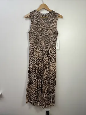 Calvin Klein Leopard-Print Sleeveless Midi Dress - Brown, Black thumbnail 3