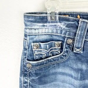 ROCK REVIVAL Alivia Blue Light Distressed Fray Hem Skinny Jeans 2 Boho Festival thumbnail 10