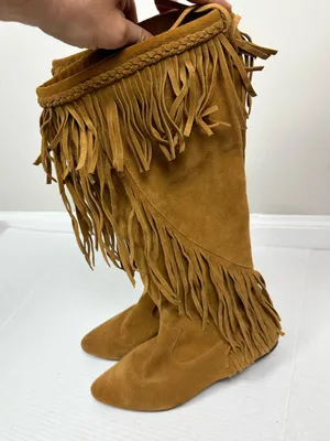 Sam Edelman Utah Suede Knee High Fringe Boots Size 8.0 M thumbnail 3