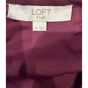 Ann Taylor LOFT flutter sleeve shift dress Burgundy Maroon Size 16 thumbnail 7