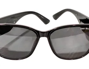 TRUE RELIGION Cat Eye Sunglasses Acetate Black Gold Embossed thumbnail 1