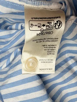 Maeve Anthropologie Women’s XS Blue White Stripe Cotton Button Down Oversized thumbnail 6