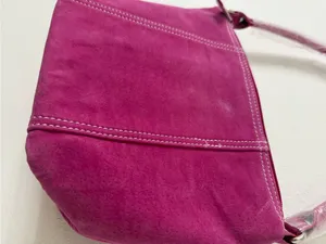Y2K Suede Shoulder Bag in Fuchsia Pink thumbnail 2