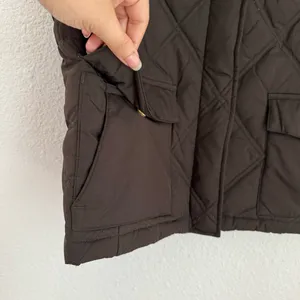 Land’s End Espresso Brown Quilted Puffer Vest Jacket Zip Up Women’s Size XS 2 4 thumbnail 4