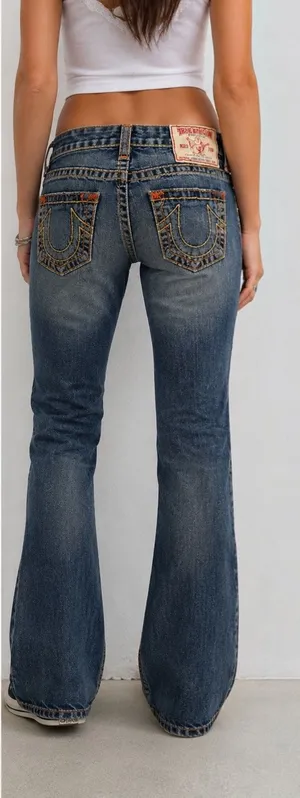 Y2K True Religion Johnny Super T World Tour Low Rise Jeans USA 30 thumbnail 1