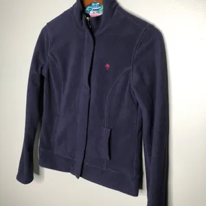 Lilly Pulitzer navy blue full zip up fleece jacket pockets preppy collar small thumbnail 8