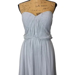 Birdy Grey Christina Convertible Bridesmaid Dress Silver Tulle Maxi Size‎ Large thumbnail 4
