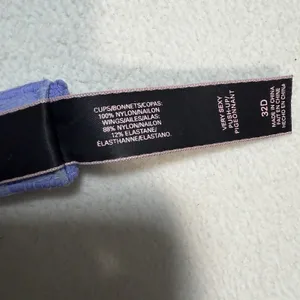 Victorias Secret 32C Pushup Bra Padded Blue Purple Floral Lace Underwire‎ #0163 thumbnail 3