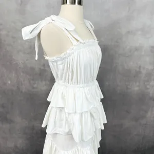 Idem‎ Ditto Womens Sun Dress Small Cotton Tiered Ruffle Cottagecore Coquette thumbnail 5