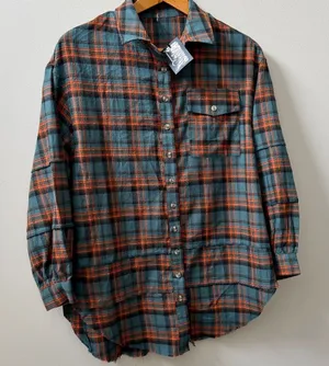 BURNOUT VINTAGE Teen Spirit Flannel in Green - Size Small - NWT New thumbnail 1