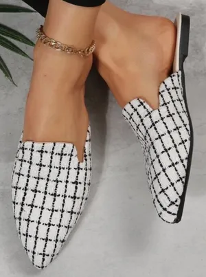 SheIn PU Leather Gold Pointed Toe Flat Mule Shoes thumbnail 5