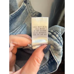 So Me Denim Jean Vest Cotton Blend Tie Front NWT Size Large Nashville Cowgirl thumbnail 7