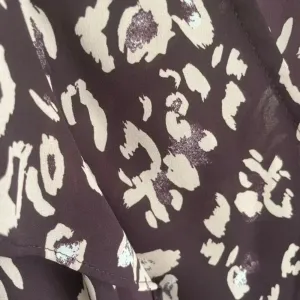 Nine West Purple Leopard Print Blouse Work Wear Top Dress Clothes EUC‎ thumbnail 2