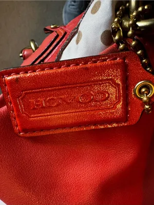 Coach Orange Leather Vintage Tote with Brass-Tone Hardware thumbnail 7