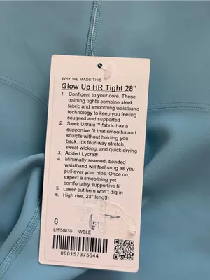 Lululemon Glow Up Super-High-Rise Tight 28" Washed Blue size 6 NWT thumbnail 8