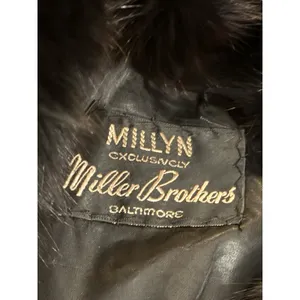 Vtg Red Leather Millyn Fur‎ Collar Coat Jacket 80's Glam Mob thumbnail 4