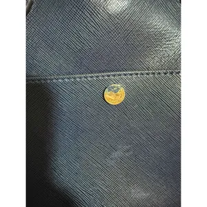 Michael Kors Saffiano Leather Satchel Womens Navy Blue Gold Hardware Handbag thumbnail 5