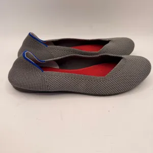 Rothy's The Flat Grey Knit Round Toe Flats Women Size 7 Blue Halo Red Insole thumbnail 3