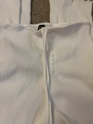 SheIn White flare leggings criss cross thumbnail 2