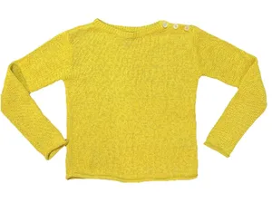 Ralph Lauren Women's Yellow Crocheted sweater buttons‎ on shoulder Size small thumbnail 1