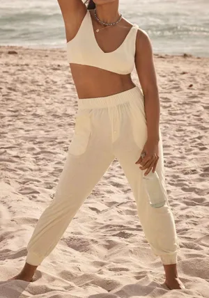 Anthropologie Sunday in Brooklyn Terrycloth Joggers & Bra Set, Size L thumbnail 4