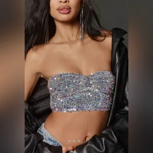 Anthropologie NWT The Eve Sequin Bralette: Bandeau Edition - S thumbnail 4