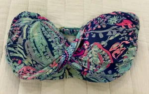 Lilly Pulitzer Bandeau Bikini Top Strapless Swimsuit Top Blue Pink Multicolored thumbnail 1