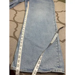 American Eagle AE Curvy Super High-Rise Baggy Straight Jeans Light Blue Size 16L thumbnail 6