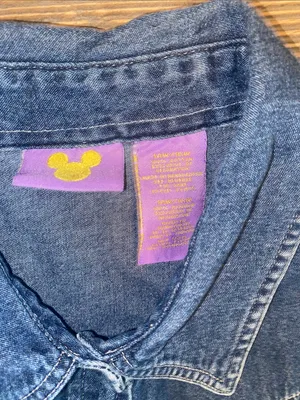 Disney Eeyore Blue Denim Sleeveless Pearl snap button up Embroidered 4th of July thumbnail 2
