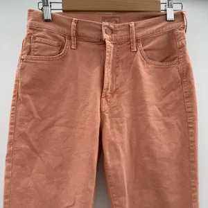 Mother The Insider Ankle‎ Fray Raw Hem Jeans in Chalk It Up Terracotta Sz 28 thumbnail 3