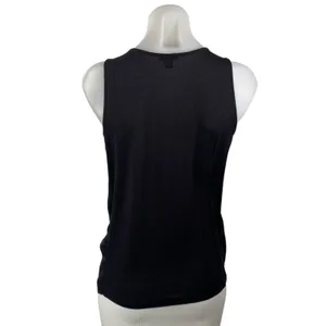 Ann Taylor Women's Black Sleeveless Scoop Neck Basic Cami Camisole Tank Top Sz M thumbnail 4