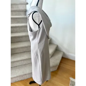 AQ/AQ Oyster Veronika Grey Cowl Neck Sleeveless Sheath Dress thumbnail 4