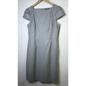 banana republic Woman’s dress 12 gray career cocktail sheath silhouette classic thumbnail 2