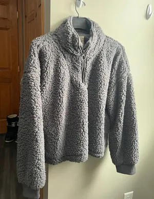 Thread&Supply Cropped Fleece Half Zip Sweater thumbnail 1