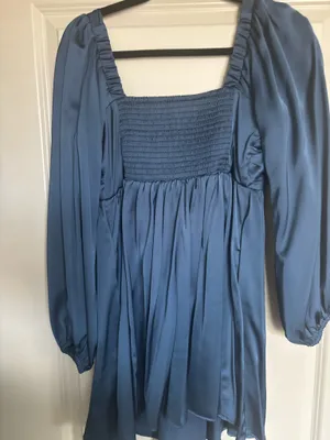 Abercrombie & Fitch Navy Satin Emerson Dress thumbnail 4