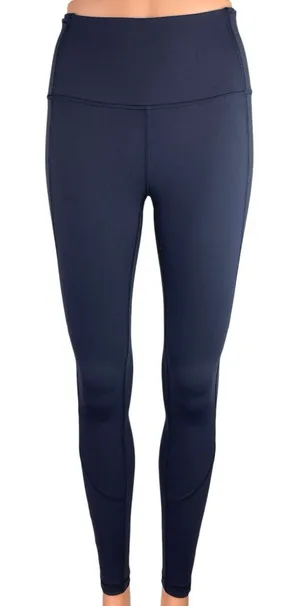 Lululemon Navy Blue Mid Rise Activewear Fitness Yoga Workout Tight Leggings Sz S thumbnail 1
