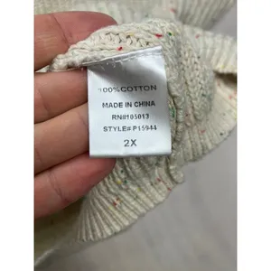 ANDRÉE BY UNIT Speckled V Neck Cotton Sweater Knit‎ Top Plus Size 2X thumbnail 7