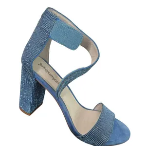 Jeffrey Campbell Blue Rhinestone Block Heels Mismatched Size Left 7.5 Right 8 thumbnail 9