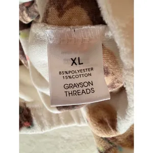 Grayson Threads Holiday Teddy Bear Sherpa Jacket‎ Full Zip White Christmas XL thumbnail 6
