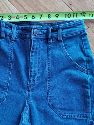 On 34th Womens 4/27 (24W x 26L) Barrel Leg High Rise Stretch Blue Denim Jeans thumbnail 8