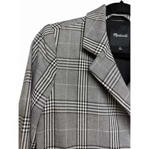 Madewell‎ Caldwell Double-Breasted Oversized Blazer Black/White Plaid Women's XS thumbnail 7