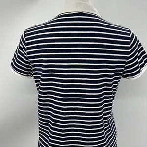 Jones New York striped short sleeve polo navy and white thumbnail 5