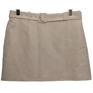 Abercrombie & Fitch Tan Beige Tweed Belted Micro Mini Skirt Womens Size Medium M thumbnail 1