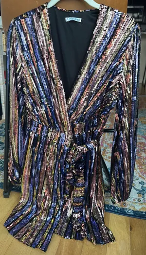 Anna Rae Sequin Stripe Mini Dress thumbnail 3