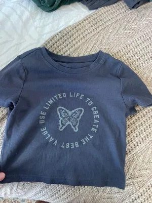 Butterfly Cropped T Blue thumbnail 3