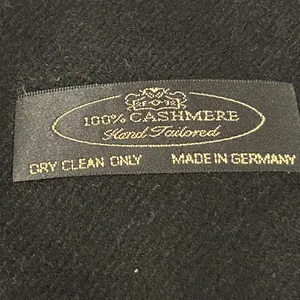 100% Cashmere Black Fringe Scarf Unisex thumbnail 4