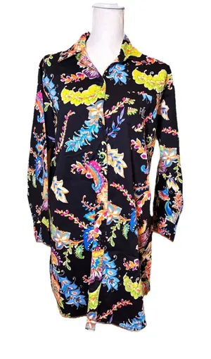 Lauren Ralph Lauren Floral Sleep‎ Shirt Nightgown Monogram Pocket Medium Cotton thumbnail 1