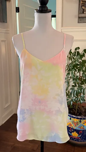 Hippie Rose NWOT Pastel Tie-Dye Camisole Top with Adjustable Straps thumbnail 1