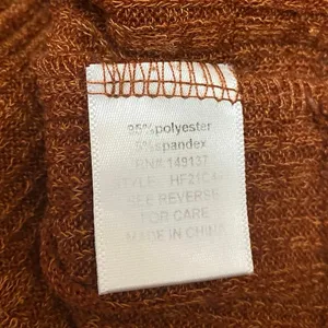 Hyfve Rust Brown Turtleneck Long Balloon Sleeve Knit Cropped Sweater Top Size S thumbnail 4